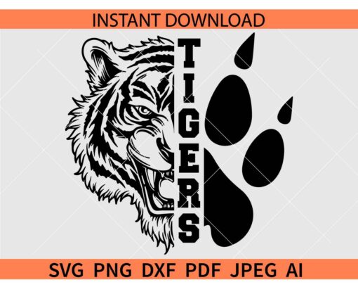 Tigers-Mascot-Svg, Tiger svg, Tigers school spirit svg, Tigers logo svg, Tigers sports shirt svg