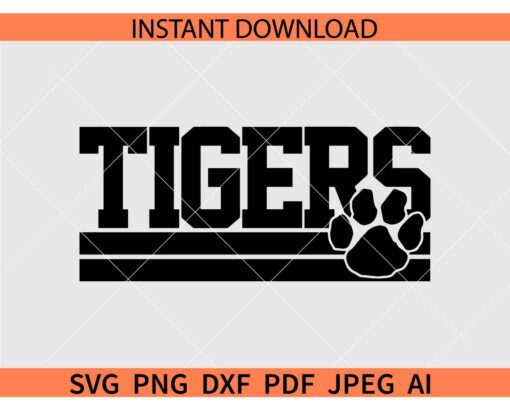 Tigers Paw SVG, The Tigers SVG, Team Tigers SVG