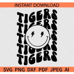 Tigers smiley face SVG, The Tigers Sports Smile SVG, Team Tigers SVG
