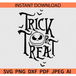Trick Or Treat Jack Skellington SVG, Nightmare Before Trick Or Treat Jack SVG