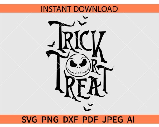Trick Or Treat Jack Skellington SVG, Nightmare Before Trick Or Treat Jack SVG