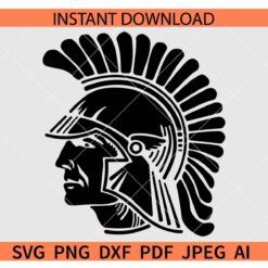 Trojan-head-svg, Trojan Mascot Silhouette SVG, Trojan Mascot clipart SVG      