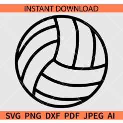 Volleyball Ball Sketch SVG, Volleyball Ball Outline SVG