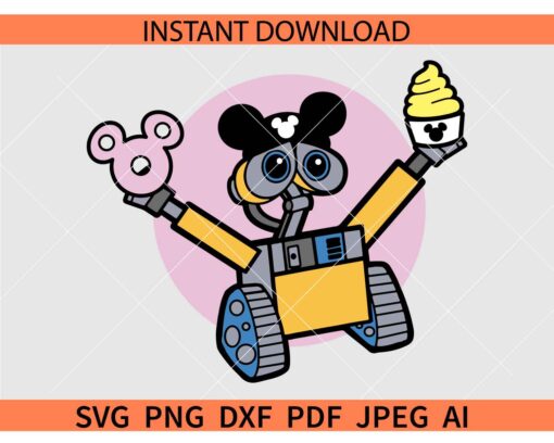 Wall-E Snacks SVG, Disneyland Wall-E Snacks SVG, Wall-E Disneyland Snacks SVG