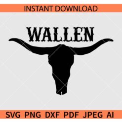 Wallen bull Silhouette SVG, Bull Skull Country Western SVG