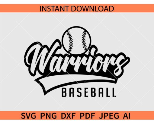 Warriors Baseball SVG, Warriors Baseball Ball SVG, The Warriors Baseball SVG