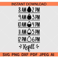 Water Tracker SVG, Water Bottle SVG, Water Tracker Refill SVG, Water Bottle Fitness SVG