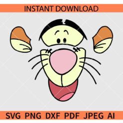Winnie The Pooh Tigger Face SVG
