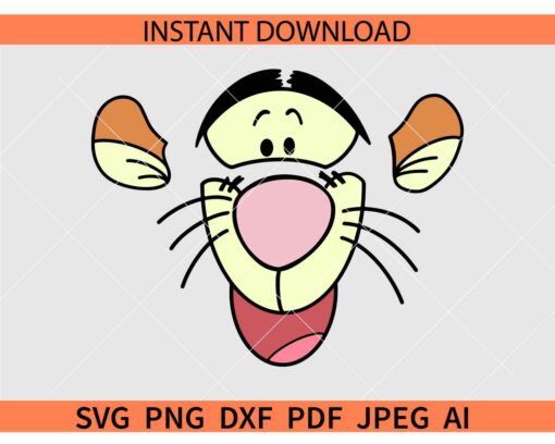 Winnie The Pooh Tigger Face SVG