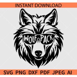 Wolf Pack Sunglasses SVG, Wolf Head Sunglasses SVG
