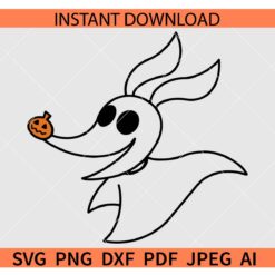 Zero Nightmare Before Christmas SVG, Zero Halloween Pumpkin SVG