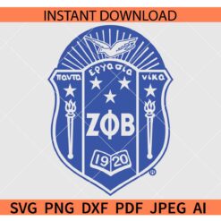 Zeta-Phi-Beta-Shield-svg, Shield Svg, Dove svg, Phi Beta Sigma SVG, Zeta Phi Beta Shield Clipart SVG