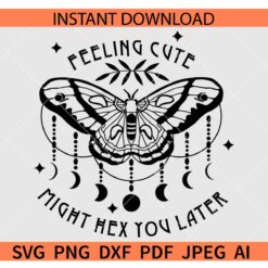 feeling-cute-might-hex-you-later-svg, spooky svg, ghost clipart svg, Witchy Svg, Halloween Svg