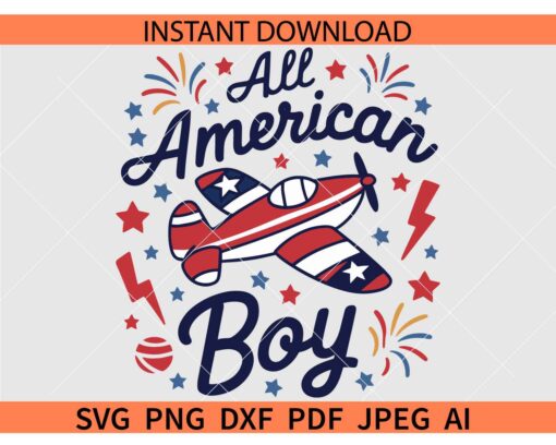 All American Boy Fireworks SVG, 4th of July American Boy SVG
