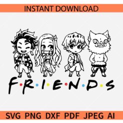 Anime Friends SVG, Anime Character Friends SVG, Japanese Cartoon SVG