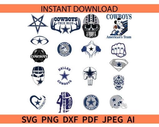 Dallas Cowboys Bundle SVG, The Cowboys Bundle SVG