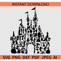 Disney castle SVG, Disney Characters castle SVG