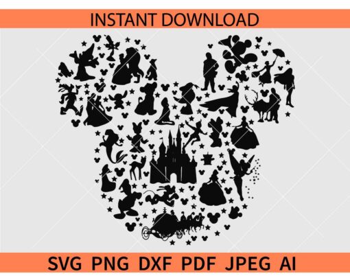 Disneyland Scene Mickey Head SVG