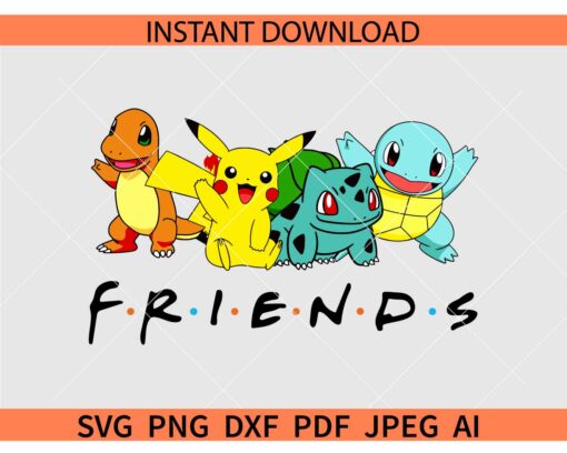 Friends Pokeman SVG, Pokeman Friends SVG