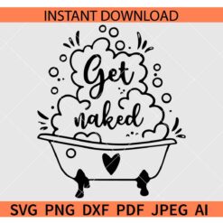 Get naked bathtub Coloring page SVG