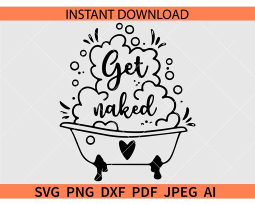 Get naked bathtub Coloring page SVG