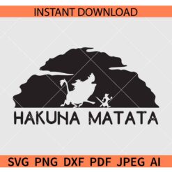 Hakuna Matata Silhouette SVG, Simba Hakuna Matata SVG