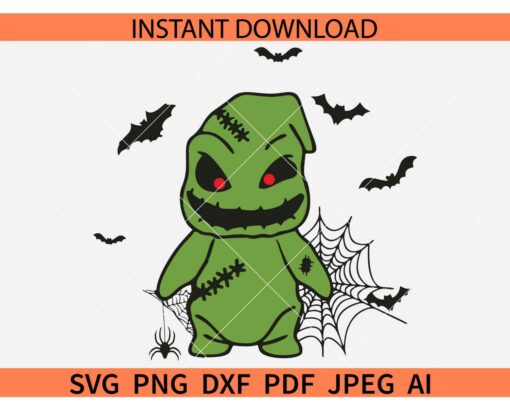 Halloween oogie boogie SVG, Trick Or Treat Oogie SVG, Halloween oogie with Bats and spider web SVG