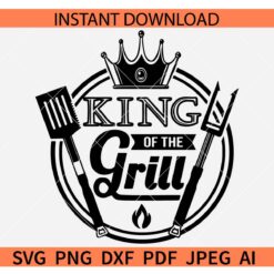 King of the grill Spatula SVG, BBQ King SVG, Barbecue Grill Sayings SVG