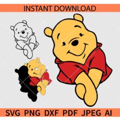  Layered Winnie the Pooh SVG,  Winnie the Pooh Folding Hands SVG