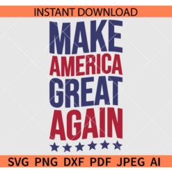 Make America Great Again Wavy Text SVG, 4th of July Make America Great Again SVG
