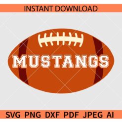 Mustangs Football Ball SVG, American Football Ball Mustangs, The Mustangs SVG