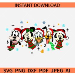 Santa Disney Friends SVG, Disney Friends Christmas SVG, Disney Gang Santa SVG