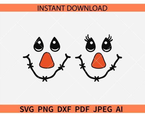 Scarecrow Face SVG, Mr and Mrs Scarecrow Face SVG, Coupe Scarecrow Face SVG