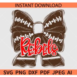 School Team Coquette Bow SVG, Team Rebels Bow SVG, The Rebels Bow SVG
