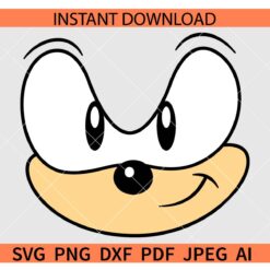 Sonic Face SVG, Sonic Head SVG