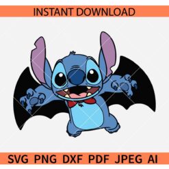 Stitch Bat SVG, Halloween Bat Stitch SVG, Stitch with Bat Wings SVG, Halloween Stitch SVG