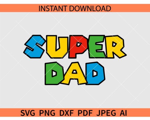 Super Dad Mario SVG, Super Mario Dad SVG