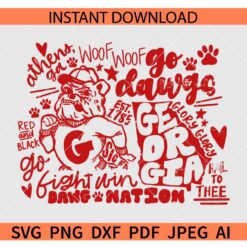 University of Georgia UGA Football Design SVG, Go Bulldogs SVG, Go Dawgs SVG