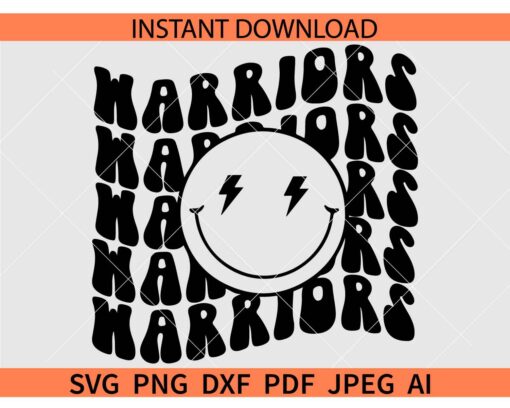 Warriors smiley face SVG, Retro Warriors smiling face SVG, The Warriors smile SVG