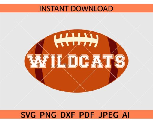 Wild Cats Football Ball SVG, American Football Ball SVG