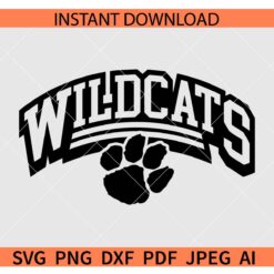 Wildcats Paw Print SVG, The Wildcats Sports SVG