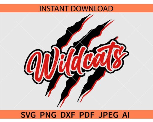 Wildcats red claw marks SVG, Wildcats red scratch marks SVG