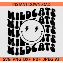 Wildcats smiley face SVG, The Wildcats Sports Smile SVG, Team Wildcats SVG
