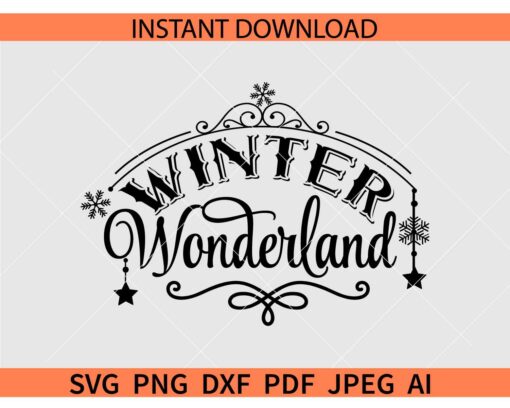 Winter Wonderland SVG, Merry Christmas SVG, Snowflakes SVG