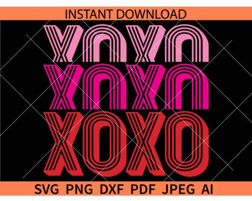 XOXO Stacked SVG, Valentine XOXO Stacked SVG, Stacked XOXO SVG