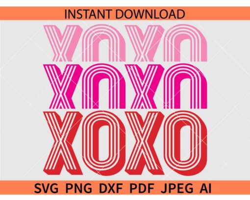 XOXO Stacked SVG, Valentine XOXO Stacked SVG, Stacked XOXO SVG