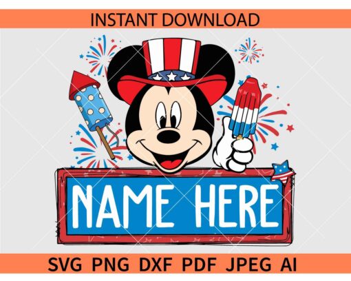 4th of July Mickey SVG, Independence Day Disney SVG, Patriotic Mickey Mouse SVG
