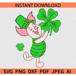 Baby Winnie the pooh clover leaf SVG, St. Patrick's Day Winnie the Pooh SVG, Shamrock Leaf Winnie the Pooh SVG