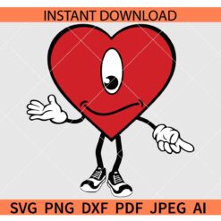 Bad Bunny Sad Heart Svg, Bad Bunny Heart Svg, Bad Bunny SVG, Un Verano Sin TI SVG