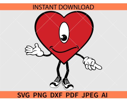 Bad Bunny Sad Heart Svg, Bad Bunny Heart Svg, Bad Bunny SVG, Un Verano Sin TI SVG